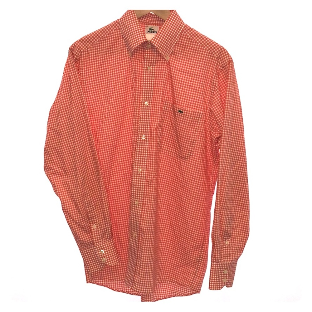 Lacoste long sleeve red/white checkered shirt